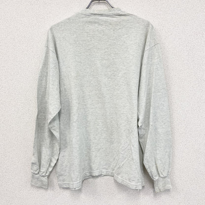 90s　FRUIT OF THE LOOM　フルーツオブザルーム　長袖プリントTシャツ　灰色　グレー　XLサイズ