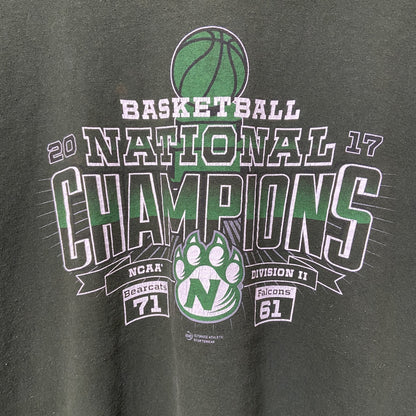 古着 used　GILDAN　NCAA　NATIONAL CHAMPIONS　バスケ　半袖プリントTシャツ　緑　グリーン　スポーツ