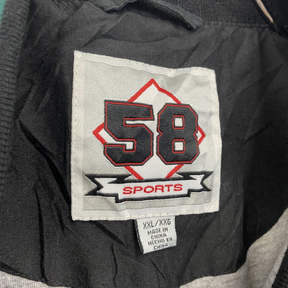 古着 used　58SPORTS　刺繍ナイロンジャケットプルオーバー　黒　ブラック　2XLサイズ