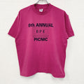 90s　Hanes　ヘインズ　半袖プリントTシャツ　US製　シングルステッチ　ショッキングピンク　Lサイズ