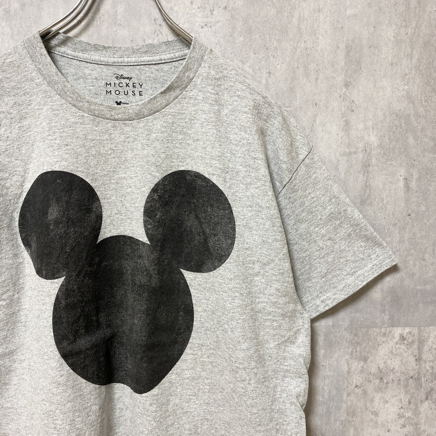 古着 used　Disney ディズニー　Mickey Mouse　ミッキー　半袖オフィシャルプリントTシャツ　グレー