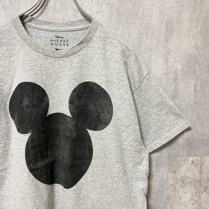 古着 used　Disney ディズニー　Mickey Mouse　ミッキー　半袖オフィシャルプリントTシャツ　グレー