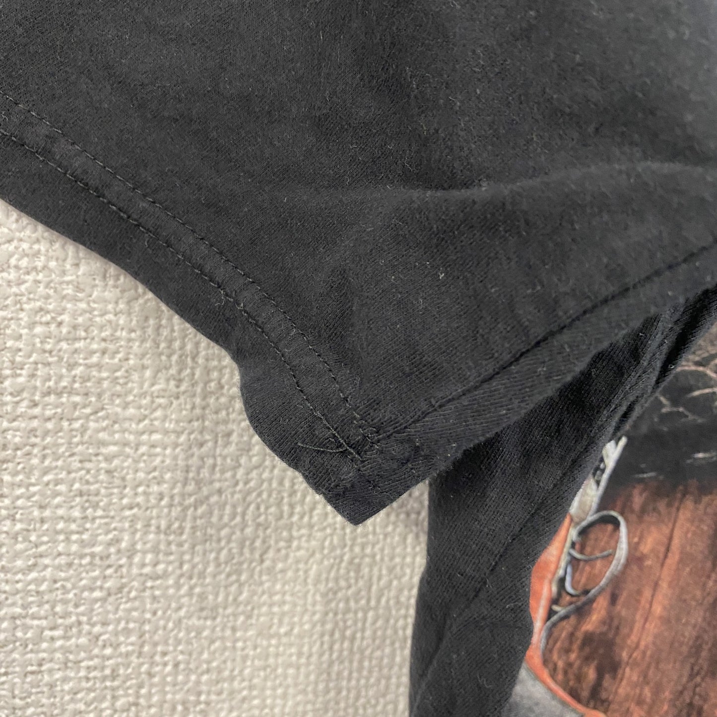 BANZAY　半袖プリントアニマルTシャツ　アーチプリント　3連プリント　犬　黒　ブラック　48サイズ