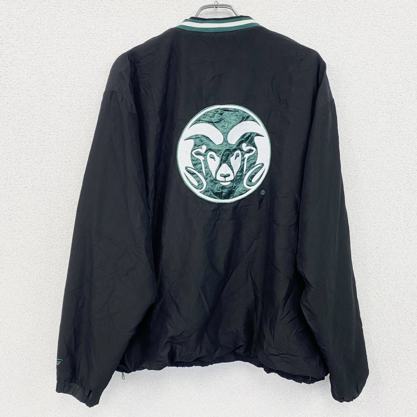 古着 used　58SPORTS　刺繍ナイロンジャケットプルオーバー　黒　ブラック　2XLサイズ