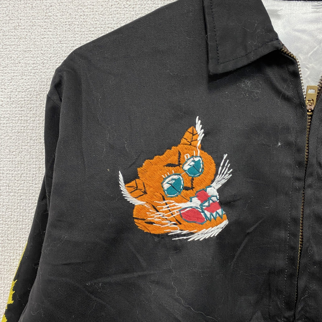 ベトジャン　ベトナムジャケット　スーベニアジャケット　ブルゾン　レプリカ　リメイク　刺繍　黒　ブラック