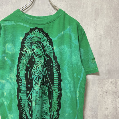 古着 used　RED APE AUTHENTIC　半袖タイダイ柄プリントTシャツ　緑　グリーン　レトロ　個性的　Lサイズ