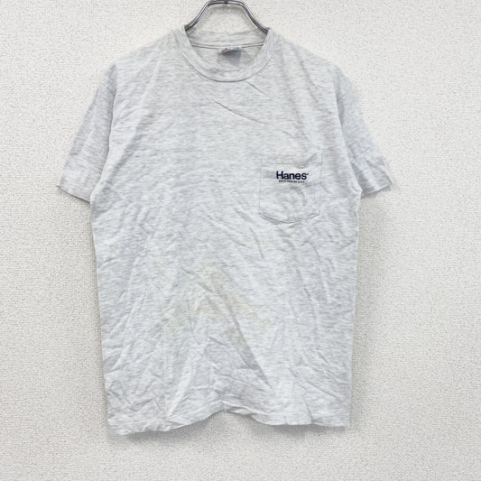 ～90s　Hanes　ヘインズ　半袖プリントTシャツ　シングルステッチ　ヴィンテージ　霜降りグレー　Mサイズ