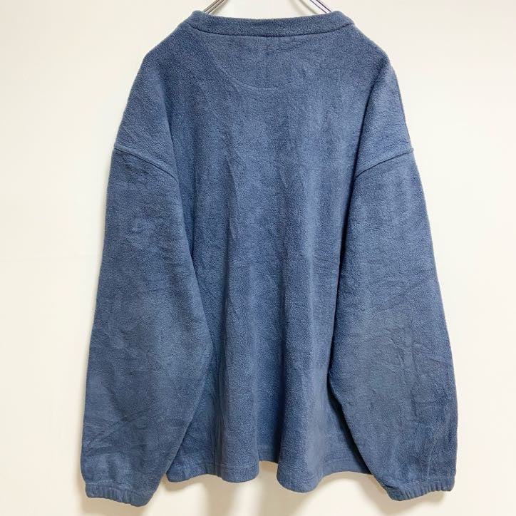 古着 used　FILA　フィラ　長袖クルーネックロゴ刺繍フリース　水色　ライトブルー　秋冬服　レトロ　Lサイズ