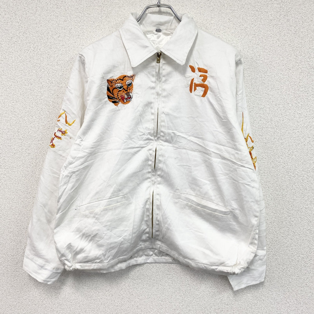 ベトジャン　ベトナムジャケット　スーベニアジャケット　ブルゾン　レプリカ　リメイク　刺繍　白　ホワイト