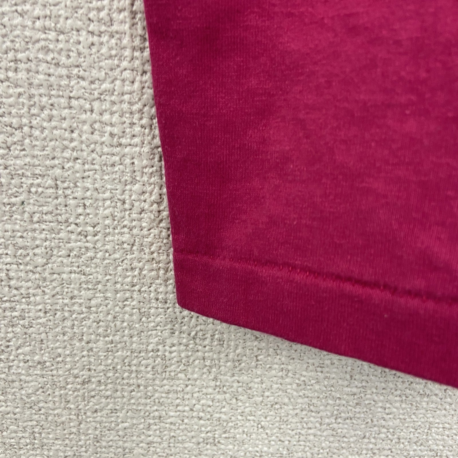 90s　Hanes　ヘインズ　半袖プリントTシャツ　US製　シングルステッチ　ショッキングピンク　Lサイズ