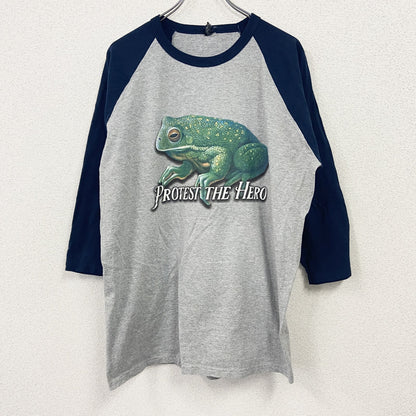 M&O Heavy　七分袖Tシャツ　ラグランスリーブ　COLD WEAR　Frog　カエル　霜降りグレー　XLサイズ