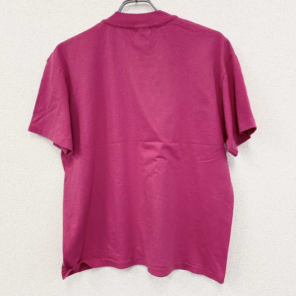 90s　Hanes　ヘインズ　半袖プリントTシャツ　US製　シングルステッチ　ショッキングピンク　Lサイズ