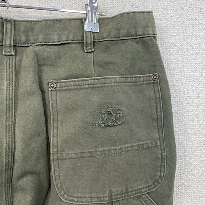 ノーブランド　ダブルニーペインターパンツ　ダックパンツ　ジップフライ　カーキ