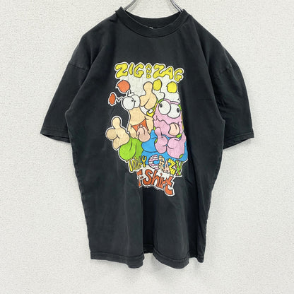 90s　ZIG and ZAG　半袖プリントTシャツ　キャラクターT　ヴィンテージ　黒　ブラック