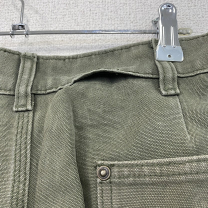 ノーブランド　ダブルニーペインターパンツ　ダックパンツ　ジップフライ　カーキ