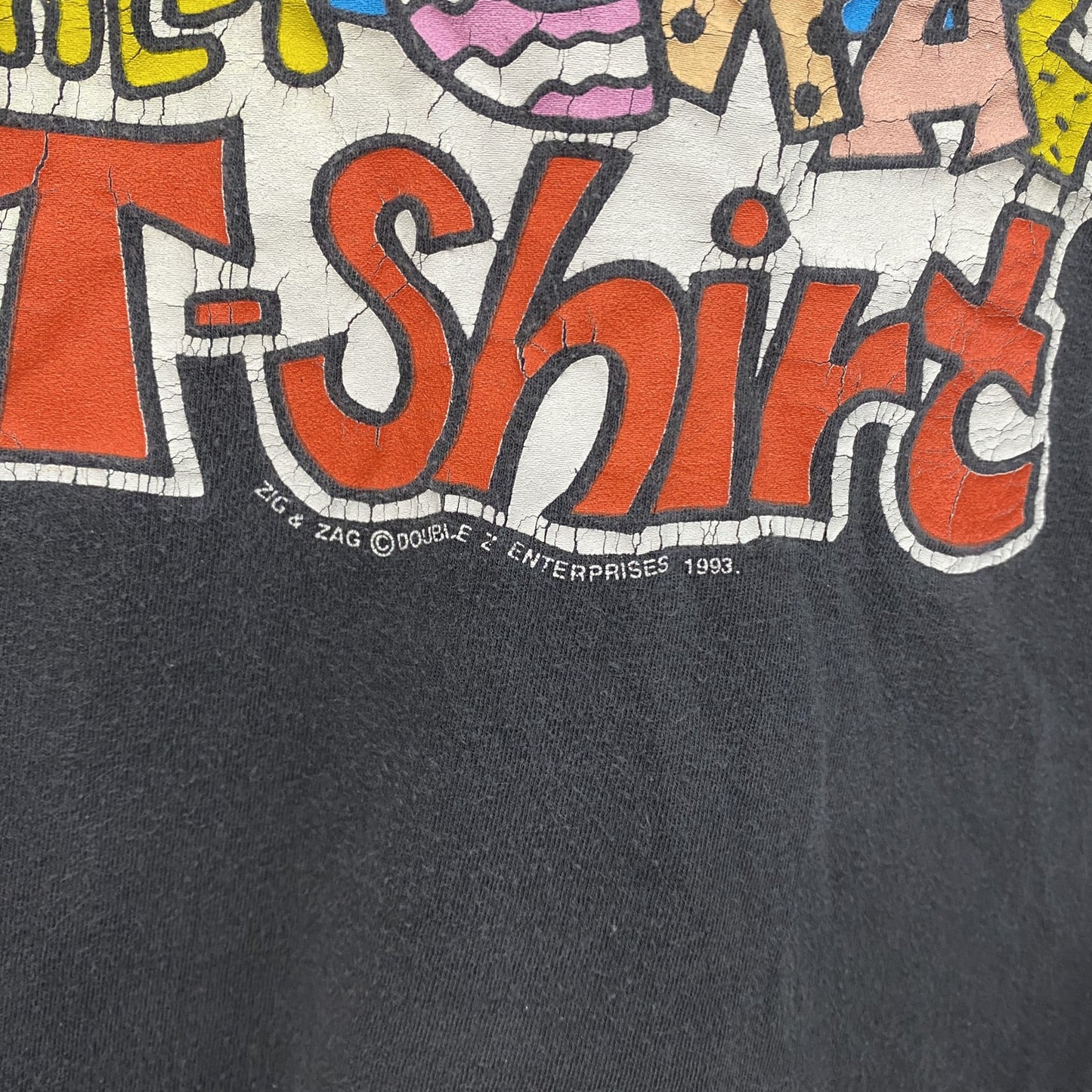 90s　ZIG and ZAG　半袖プリントTシャツ　キャラクターT　ヴィンテージ　黒　ブラック