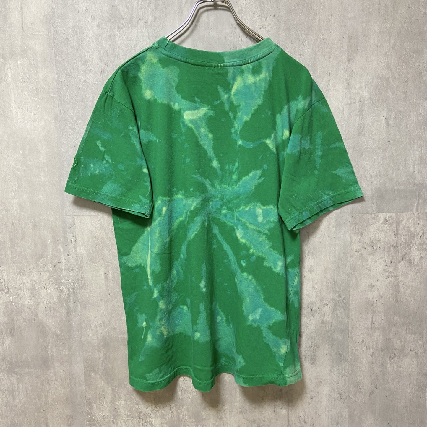 古着 used　RED APE AUTHENTIC　半袖タイダイ柄プリントTシャツ　緑　グリーン　レトロ　個性的　Lサイズ