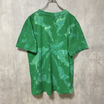 古着 used　RED APE AUTHENTIC　半袖タイダイ柄プリントTシャツ　緑　グリーン　レトロ　個性的　Lサイズ