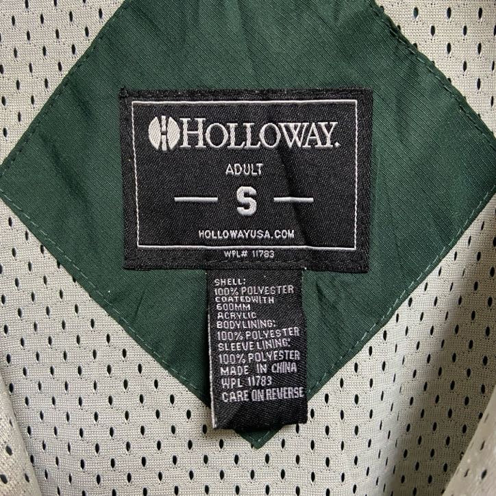 古着 used　HOLLOWAY　ホロウェイ　長袖ワンポイント刺繍ナイロンジャケット　サッカー　HAMPSHIRE　緑　グリーン