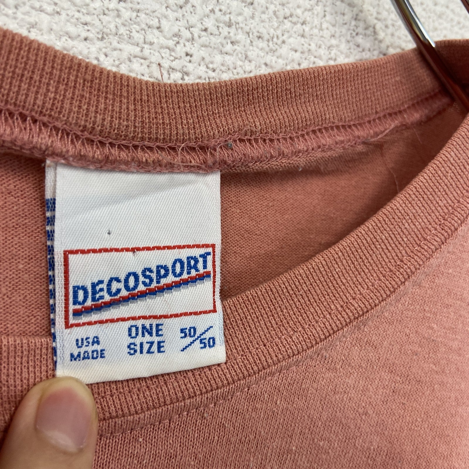 DECODPORT　半袖プリントTシャツ　ヴィンテージ　シングルステッチ　ピンク　ONE SIZE サイズ