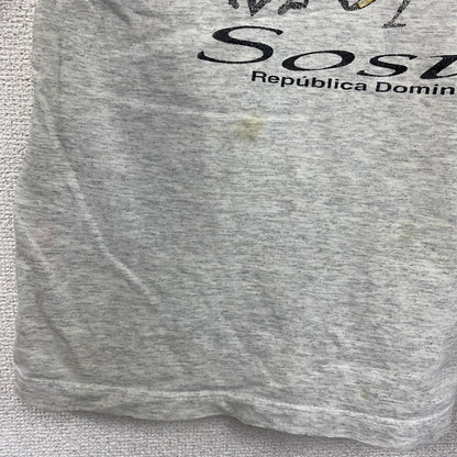 90s　WK Knits　半袖プリントTシャツ　ヴィンテージ　レゲエ　灰色　グレー　Lサイズ
