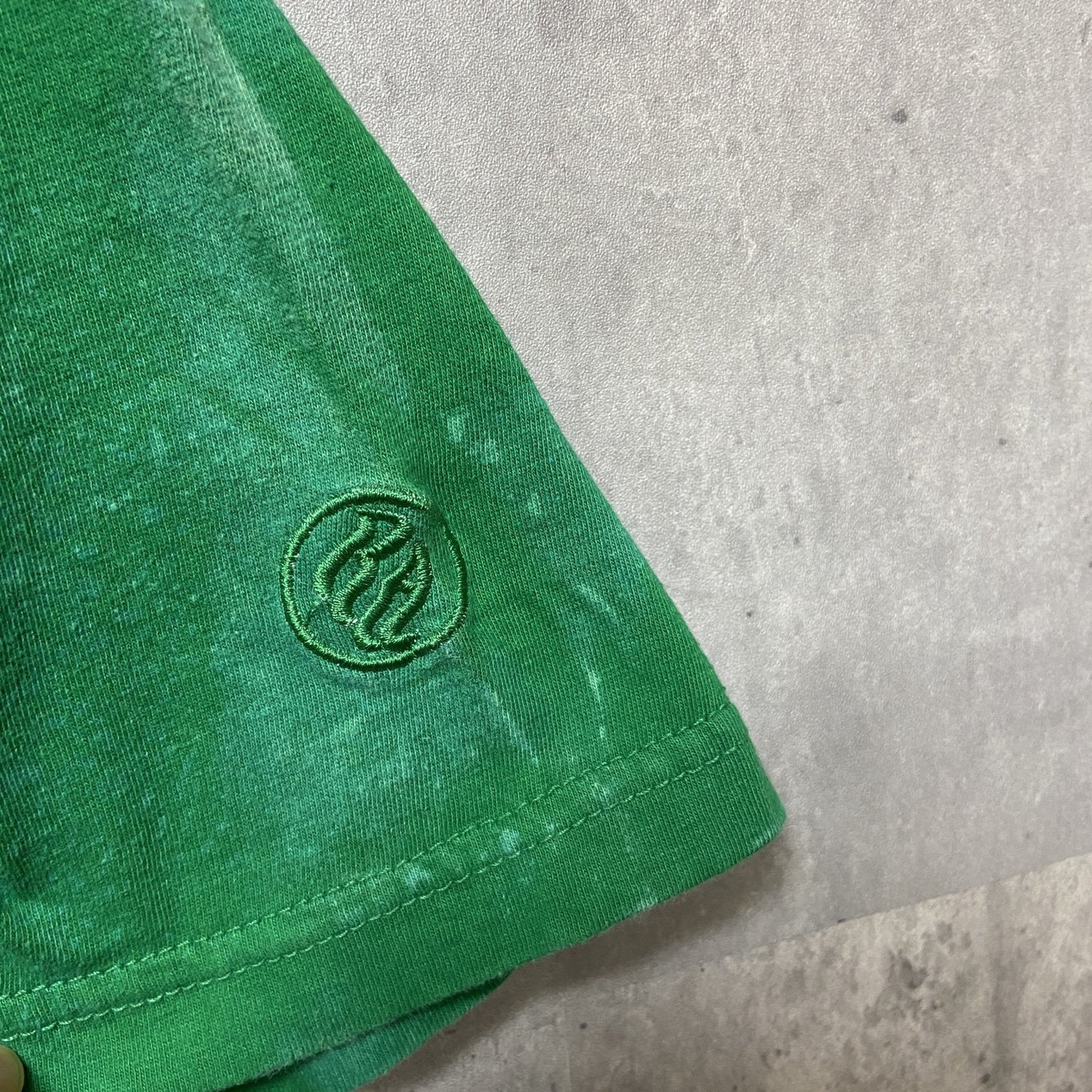 古着 used　RED APE AUTHENTIC　半袖タイダイ柄プリントTシャツ　緑　グリーン　レトロ　個性的　Lサイズ