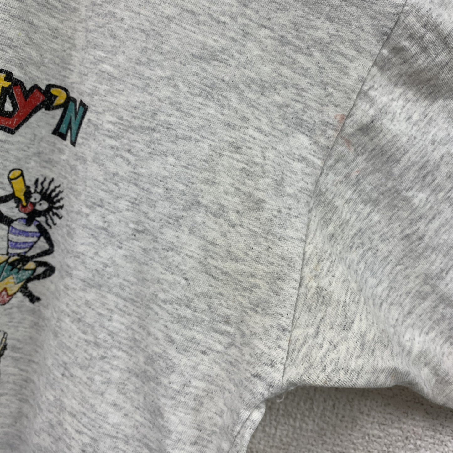 90s　WK Knits　半袖プリントTシャツ　ヴィンテージ　レゲエ　灰色　グレー　Lサイズ