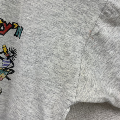 90s　WK Knits　半袖プリントTシャツ　ヴィンテージ　レゲエ　灰色　グレー　Lサイズ