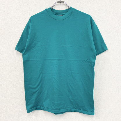 90s　Hanes　ヘインズ　半袖プリントTシャツ　US製　シングルステッチ　ティファニーブルー　Lサイズ