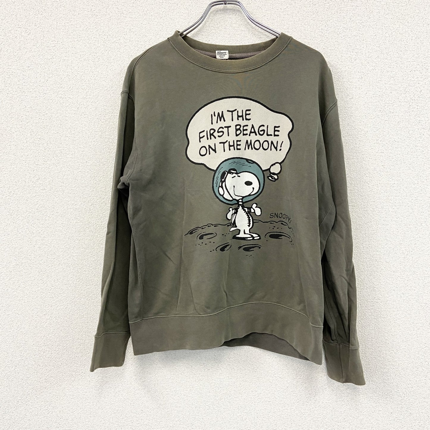 UNIQLO　ユニクロ　PEANUTS　Snoopy　スヌーピー　スウェット/トレーナー　フェード　カーキ　Lサイズ