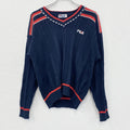 FILA　フィラ　ニットセーター　Ⅴネック　紺　ネイビー　50