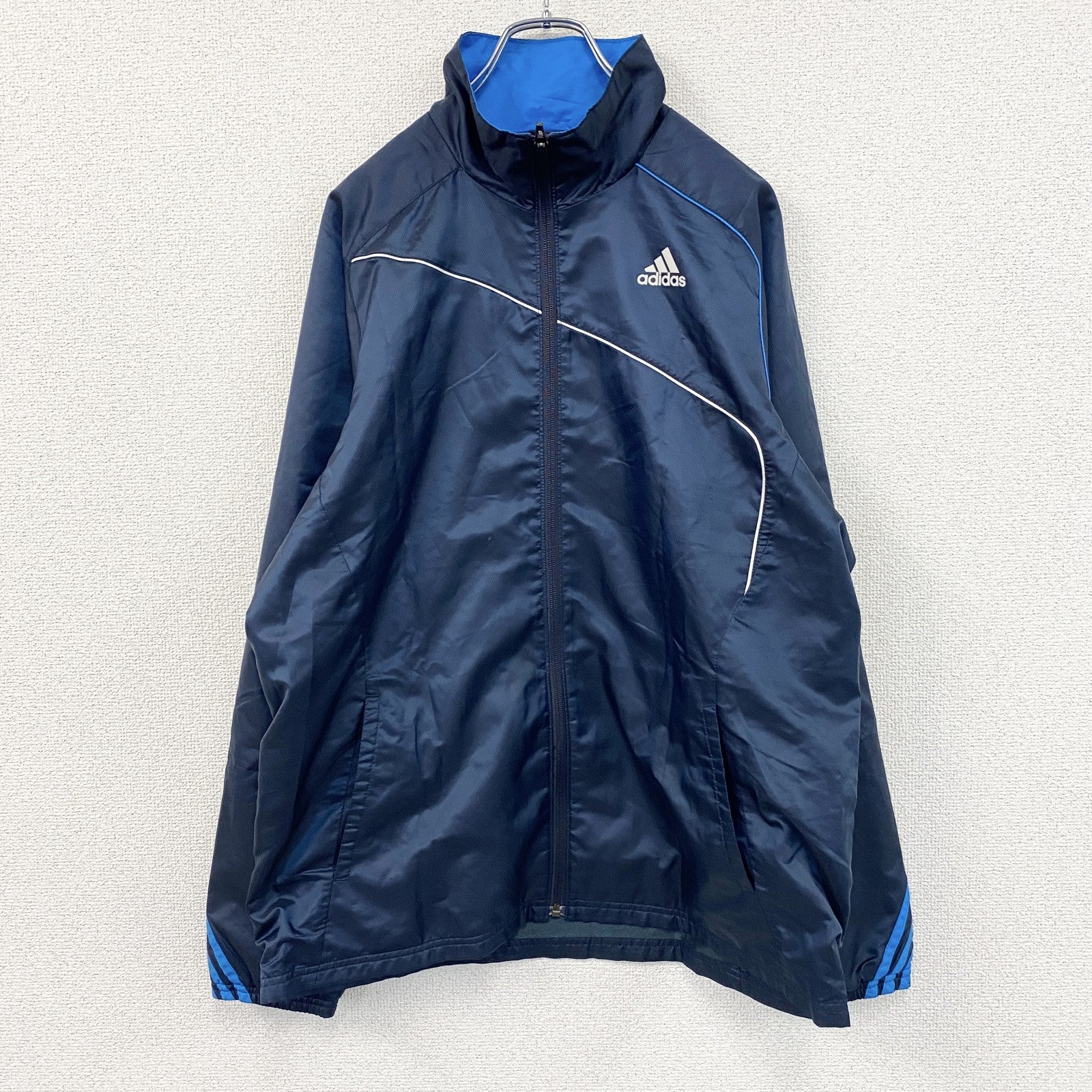 adidas　アディダス　トラックジャケット/ジャージ　紺　ネイビー　Oサイズ　