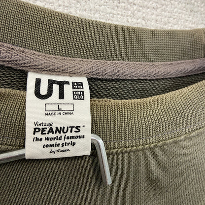 UNIQLO　ユニクロ　PEANUTS　Snoopy　スヌーピー　スウェット/トレーナー　フェード　カーキ　Lサイズ