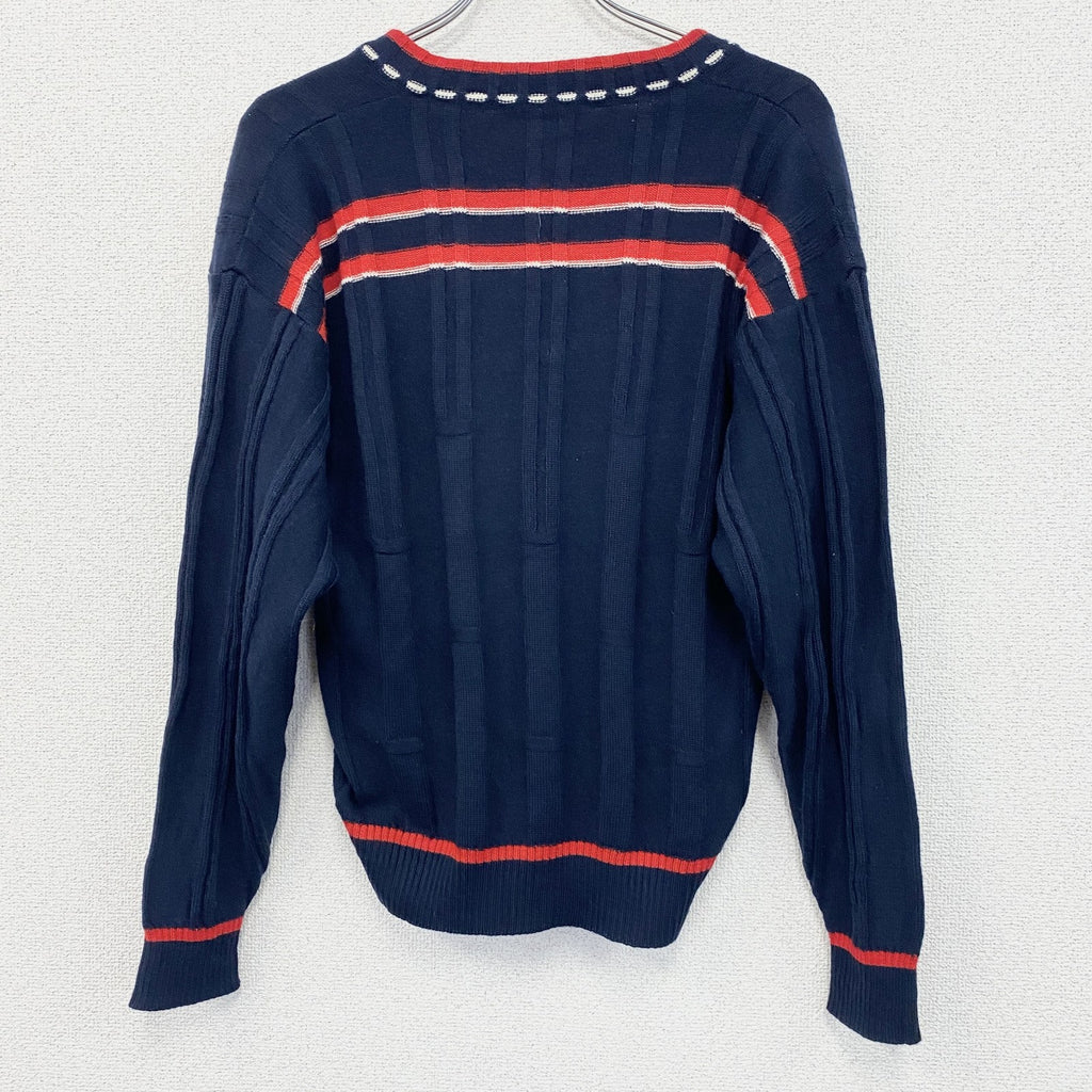FILA　フィラ　ニットセーター　Ⅴネック　紺　ネイビー　50