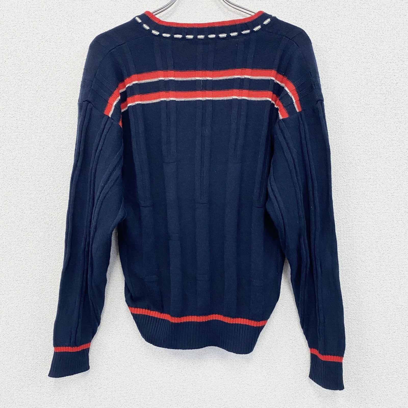 FILA　フィラ　ニットセーター　Ⅴネック　紺　ネイビー　50