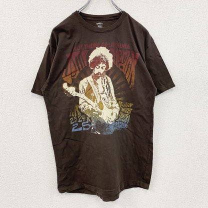 JIMI HENDRIX　ジミ・ヘンドリックス　半袖プリントTシャツ　ロックT　茶色　ブラウン　Mサイズ
