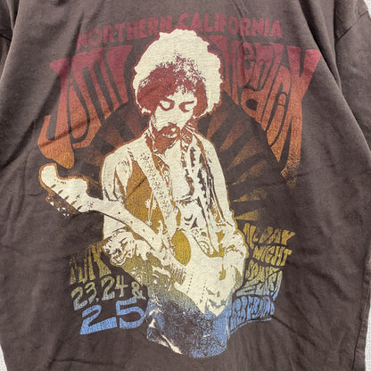 JIMI HENDRIX　ジミ・ヘンドリックス　半袖プリントTシャツ　ロックT　茶色　ブラウン　Mサイズ