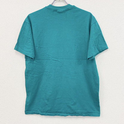 90s　Hanes　ヘインズ　半袖プリントTシャツ　US製　シングルステッチ　ティファニーブルー　Lサイズ
