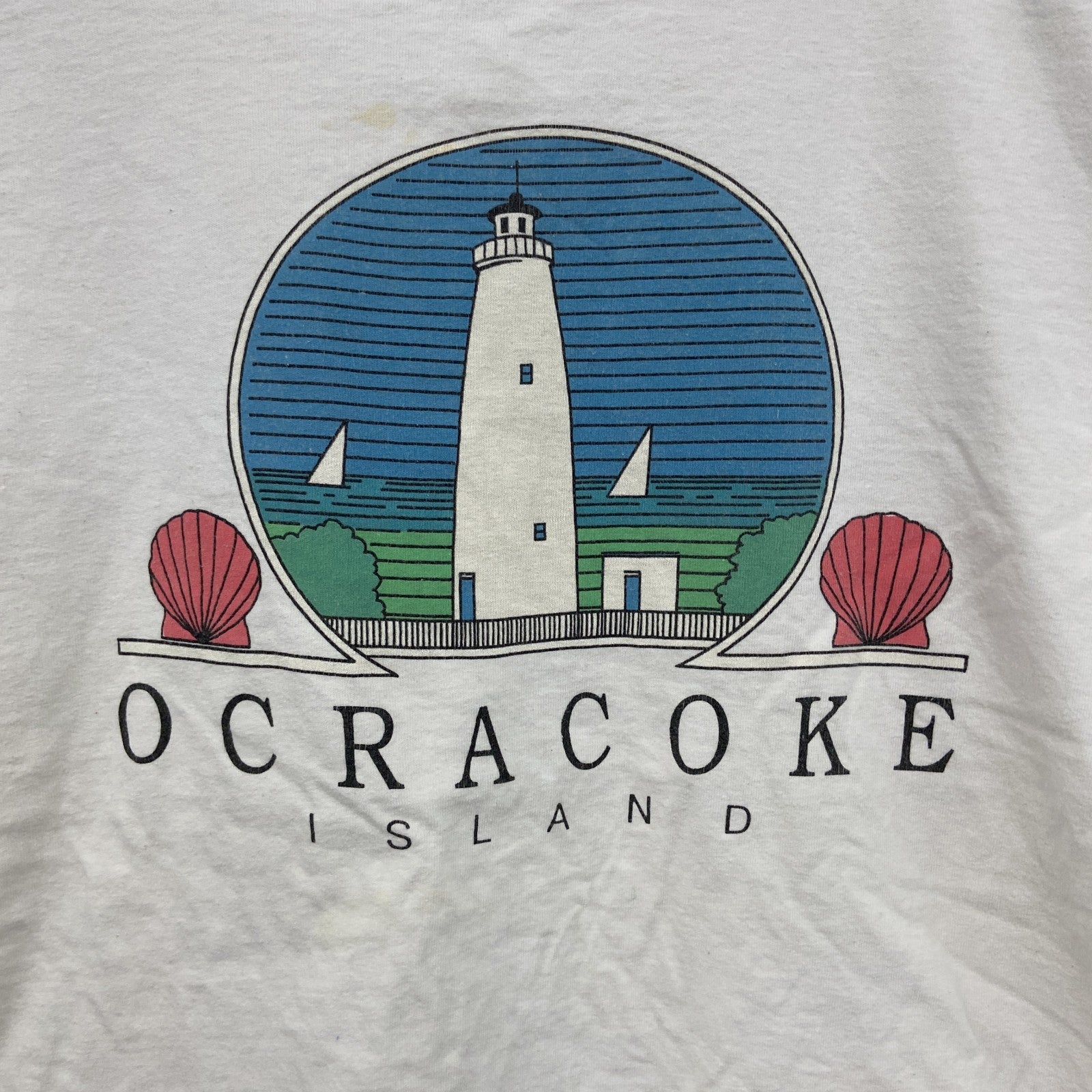 90s　ISLANDER　半袖プリントTシャツ　ヴィンテージ　シングルステッチ　白　ホワイト　XLサイズ