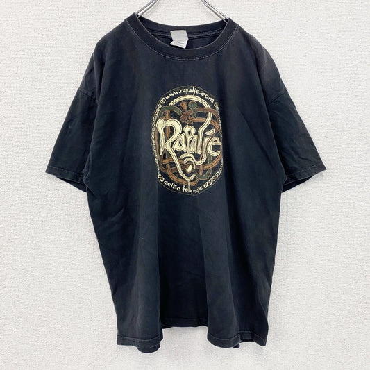 00s　GILDAN　ギルダン　REPALJE　半袖プリントバンドTシャツ　英字プリント　ヴィンテージ　黒　ブラック　XLサイズ