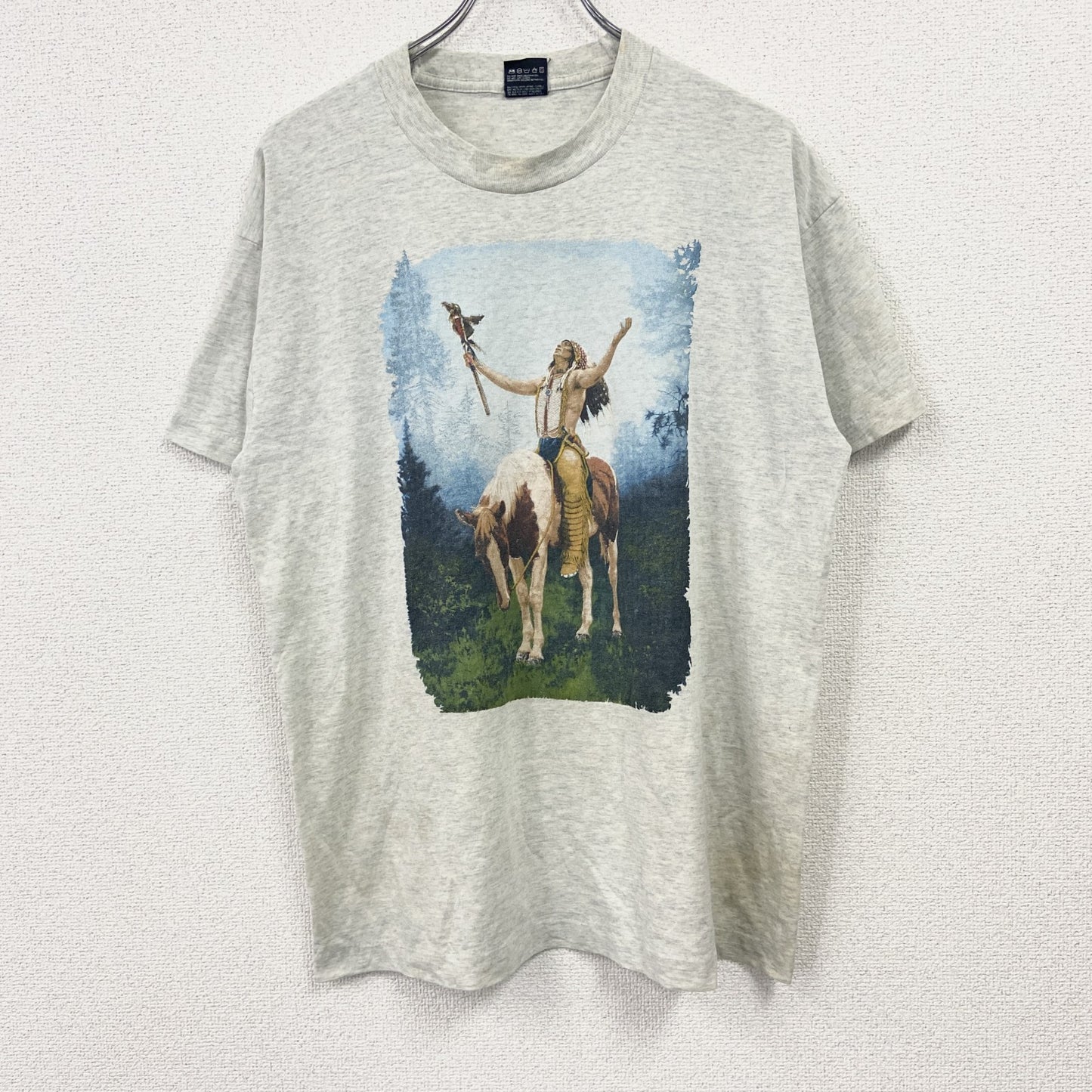 ～90s　FRUIT OF THE LOOM　フルーツオブザルーム　半袖Tシャツ　ヴィンテージ　霜降りグレー　Lサイズ