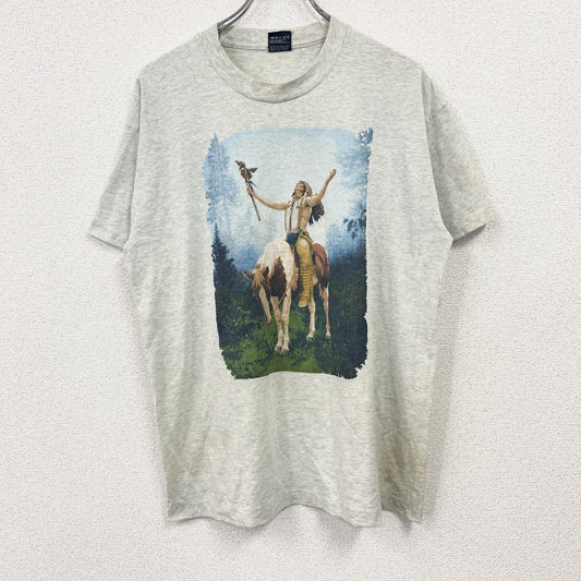 ～90s　FRUIT OF THE LOOM　フルーツオブザルーム　半袖Tシャツ　ヴィンテージ　霜降りグレー　Lサイズ
