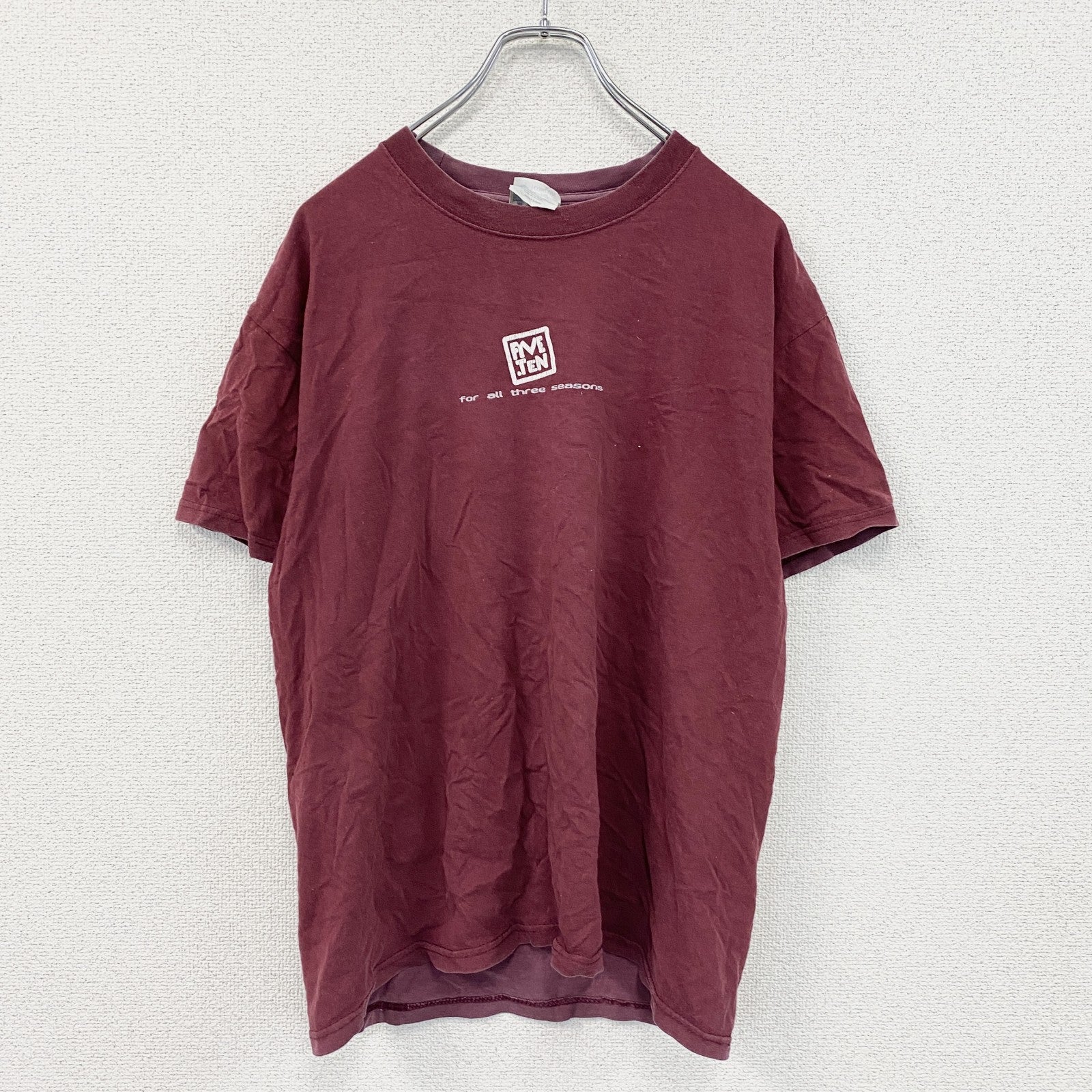 PORT&COMPANY　Five Ten　ファイブテン　半袖プリントTシャツ　ボルドー　Mサイズ