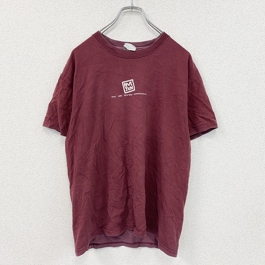 PORT&COMPANY　Five Ten　ファイブテン　半袖プリントTシャツ　ボルドー　Mサイズ