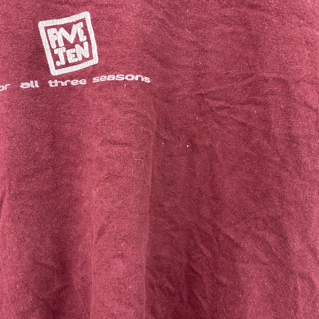 PORT&COMPANY　Five Ten　ファイブテン　半袖プリントTシャツ　ボルドー　Mサイズ
