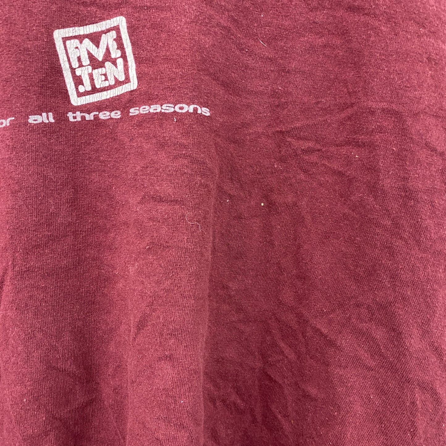 PORT&COMPANY　Five Ten　ファイブテン　半袖プリントTシャツ　ボルドー　Mサイズ