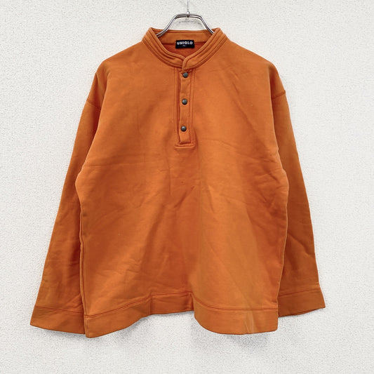 ～00s　UNIQLO　ユニクロ　ヘンリーネックスウェット/トレーナー　ヴィンテージ　橙色　オレンジ　XLサイズ