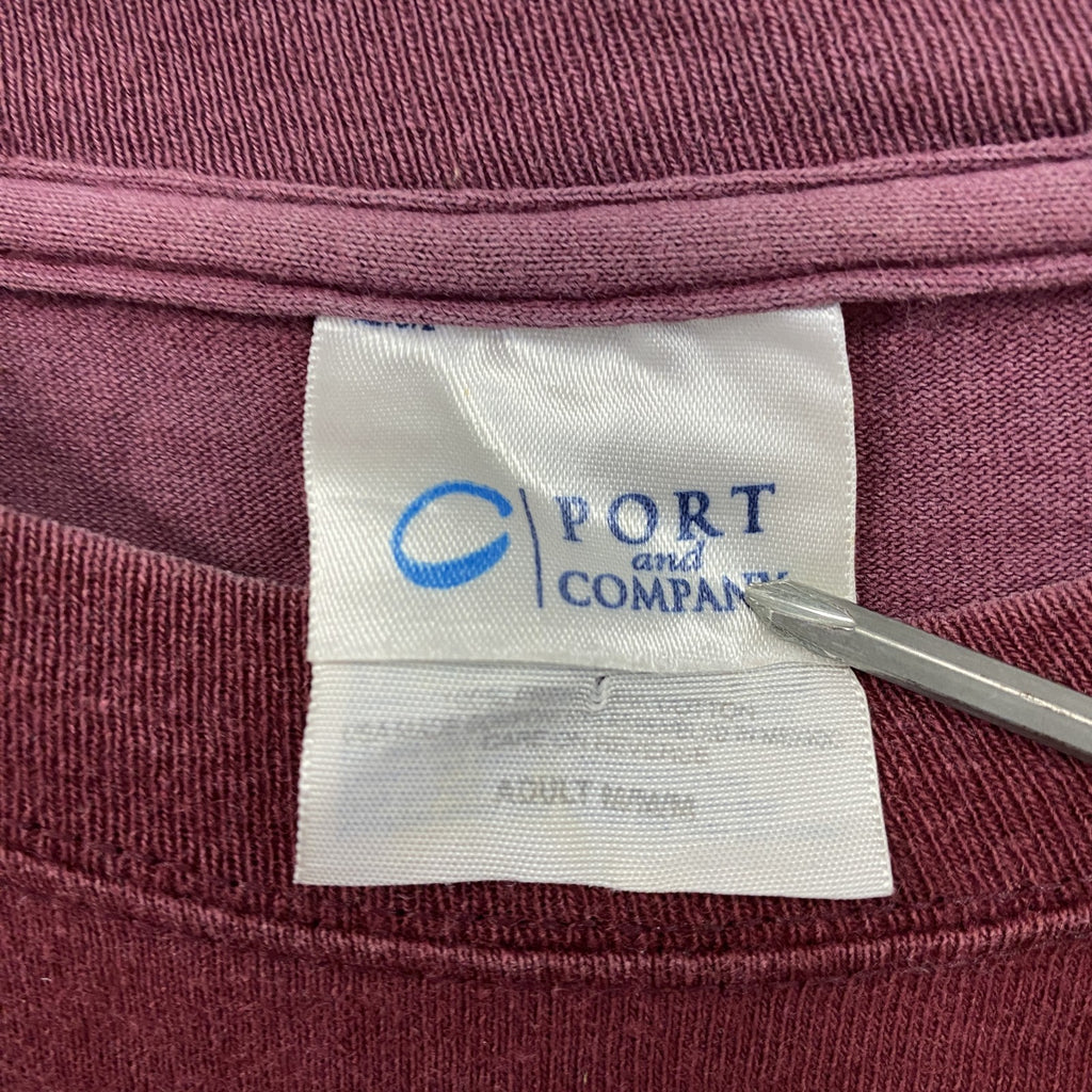 PORT&COMPANY　Five Ten　ファイブテン　半袖プリントTシャツ　ボルドー　Mサイズ