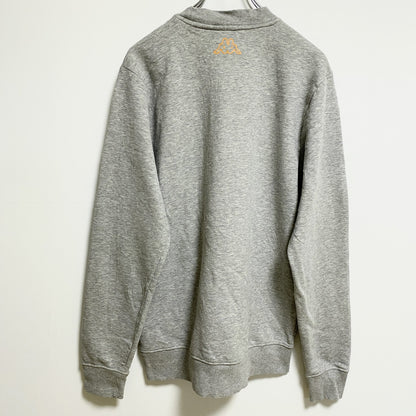 古着 used　Kappa カッパ　長袖フロントビッグプリントスウェット　トレーナー　クルーネック　グレー　レトロ　Ｍサイズ