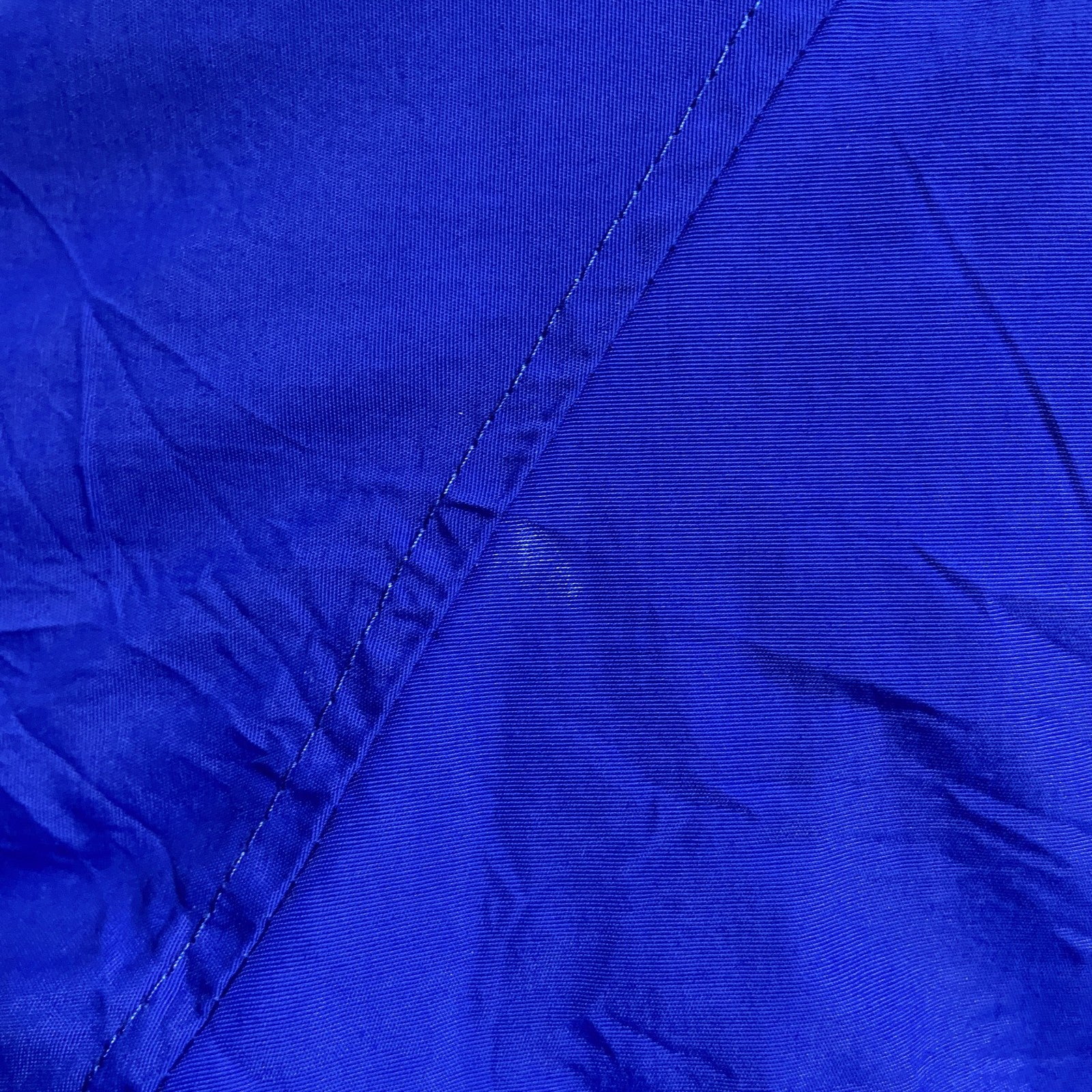 古着 used　DEVON&JONES　長袖ハイネックブルゾン　ワンポイント刺繍ジャケット　アメリカ　フランス　国旗　青　Lサイズ